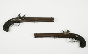 Ett par Flintlock-duellpistoler, ca 1780-1800 (blandade media)